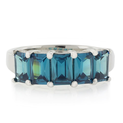 Anillo de Plata .925 con 5 Gemas de Alejandrita