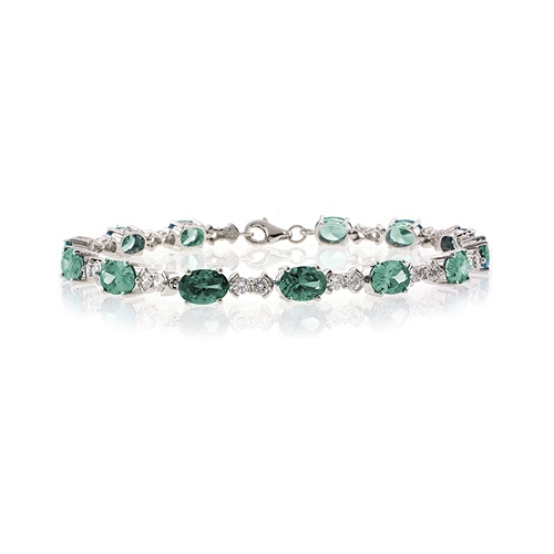 Pulsera de Plata de Ley .925 con Alejandrita Bicolor