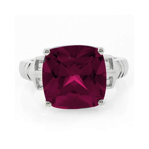 Anillo de Rubí Rojo en Plata de Ley .925