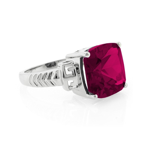 Anillo de Rubí Rojo en Plata de Ley .925