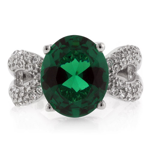 Precioso Anillo de Plata de Ley con Esmeralda