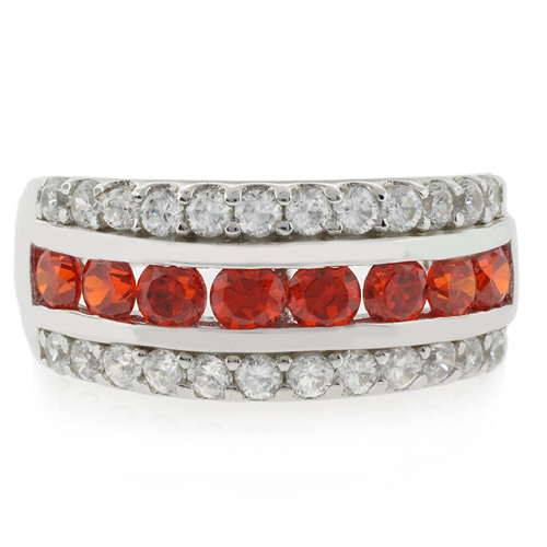 Anillo Lujoso de Ópalo de Fuego en Plata .925