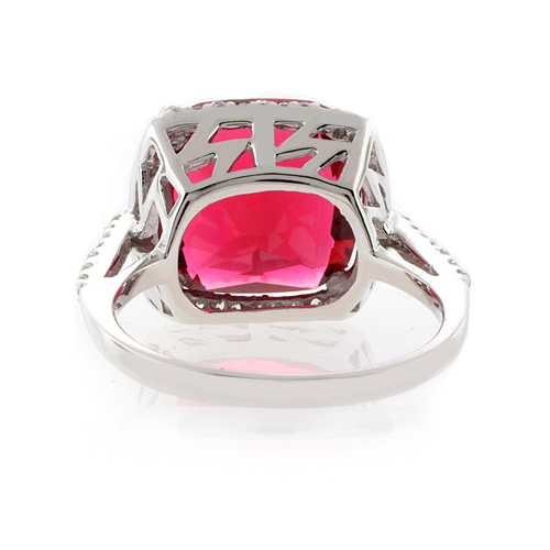 Anillo de Plata de Ley con Granate Rojo