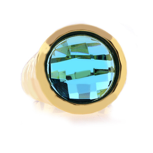 Hermoso Anillo de Plata con Topacio Azul, Anillo Martillado