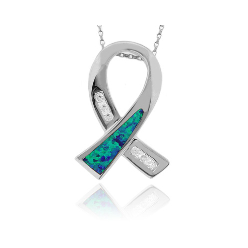 Dije de Ópalo Azul en Plata Fina .925