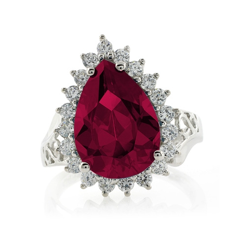 Anillo Elegante de Plata .925 con Rubi