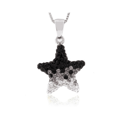 Precioso Dije de Swarovski Blanco/Negro en Plata .925