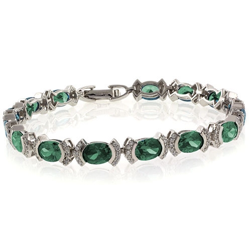 Elegante Pulsera de Plata .925 con Alejandrita (Verde/Azul)