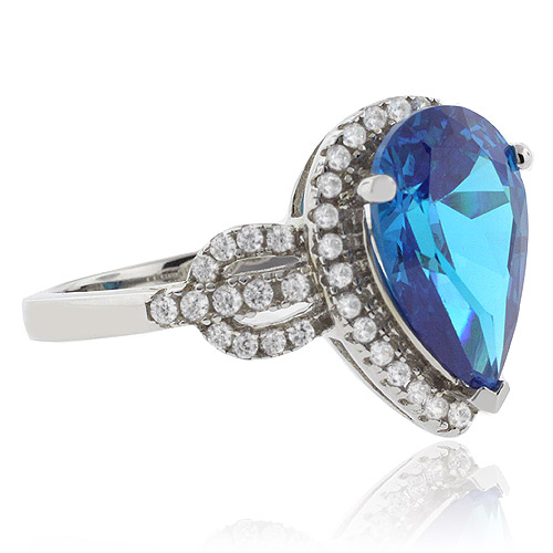 Anillo de Plata de Ley .925 con Topacio Azul