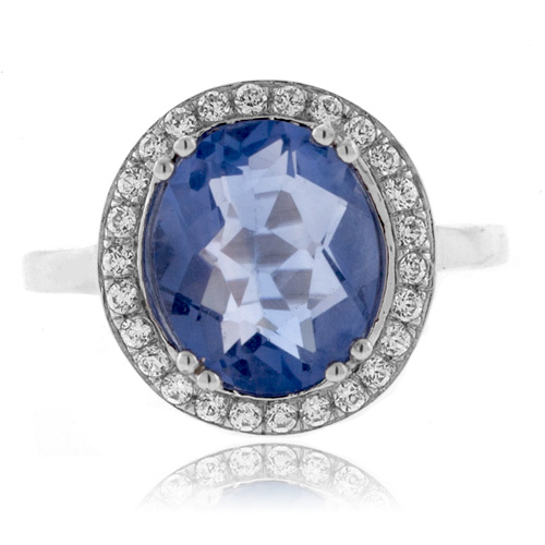 Anillo Hermoso de Alejandrita en Plata .925 ( Azul a Morado )