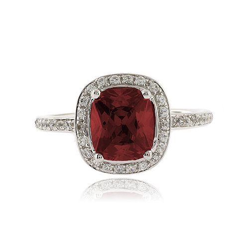 Anillo Genuino de Rubi en Plata de Ley .925