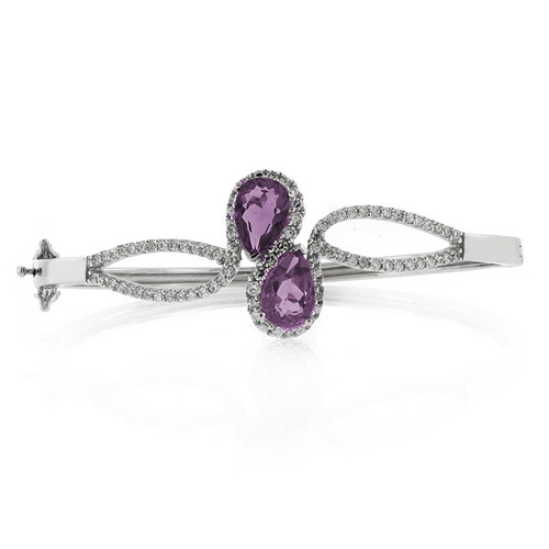 Brazalete de Plata .925 con 2 Gemas de Alejandrita