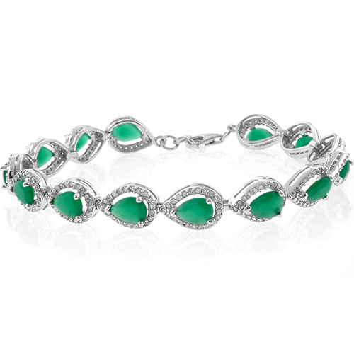Pulsera de Esmeralda en Plata de Ley .925