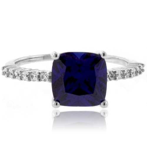 Anillo Elegante de Zafiro en Plata
