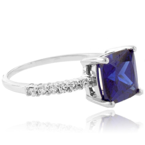 Anillo Elegante de Zafiro en Plata