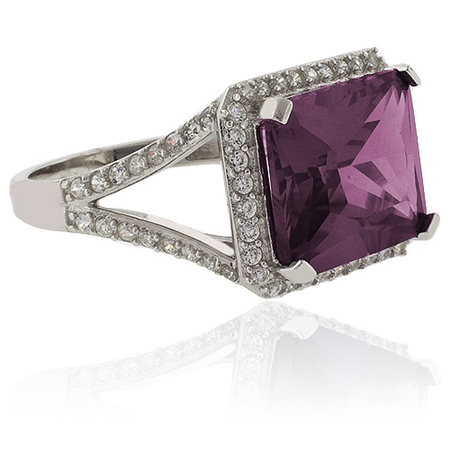 Anillo de Alejandrita en Plata Fina .925 ( Morado/Rosa )