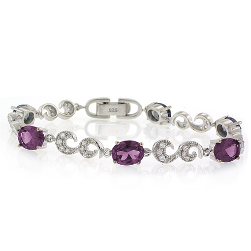 Pulsera de Plata .925 con Gemas de Alejandrita Bicolor