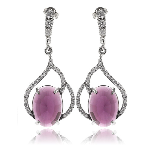 Hermosos Aretes de Amatista en Plata .925