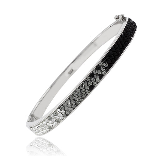 Hermoso Brazalete de Plata .925 con Cristales de Swarovski