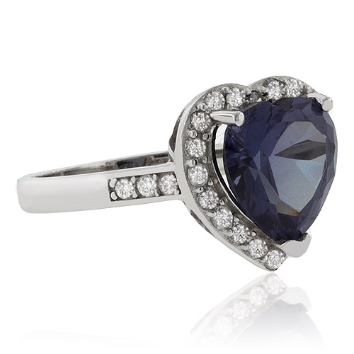 Anillo de Alejandrita en Plata Fina .925 Corte Corazón