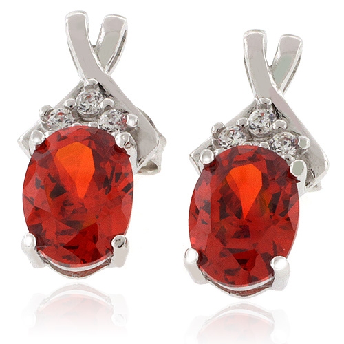 Hermosos Aretes de Plata .925 con Ópalo de Fuego
