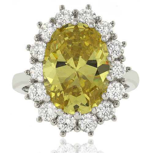 Anillo de Citrina Corte Ovalado en Plata 925
