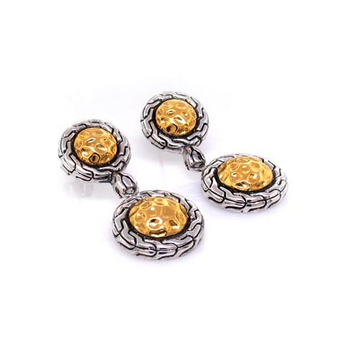 Aretes Inspirados en 2 Tonos de Plata .925