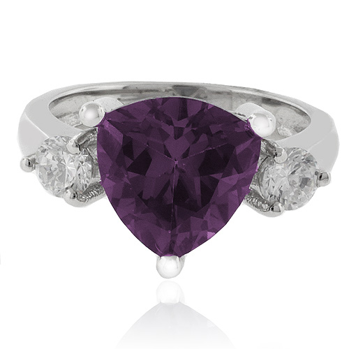 Anillo de Alejandrita Bicolor en Plata 925 ( Azul/Morado )