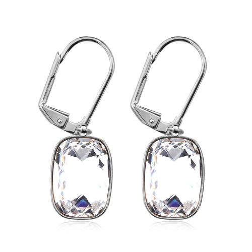 Divinos Aretes de Cristal Swarovski Con Rodio Color Blanco