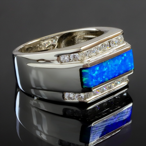 Anillo de Plata con Opalo para Caballero