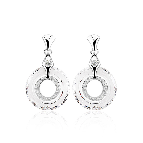 Hermosos Aretes en Plata de Ley con Cristal Swarovski