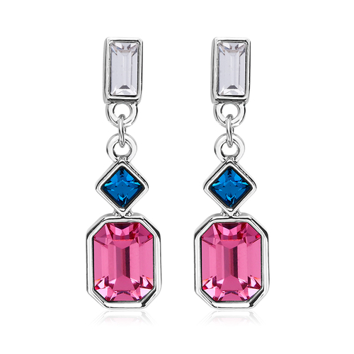 Aretes de Cristal Swarovski Rosa