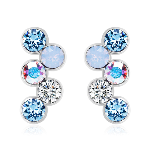 Aretes de Swarovski en Forma de círculos tonos en Azul