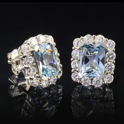 Preciosos Aretes de Aguamarina en Plata .925