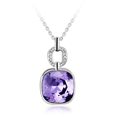 Precioso Collar de Swarovski con Rodio Color Amatista