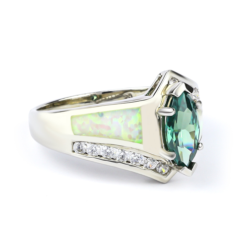 Anillo de Plata de Ley con Opalo y Alejandrita