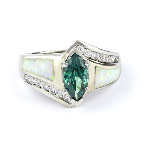 Anillo de Plata de Ley con Opalo y Alejandrita