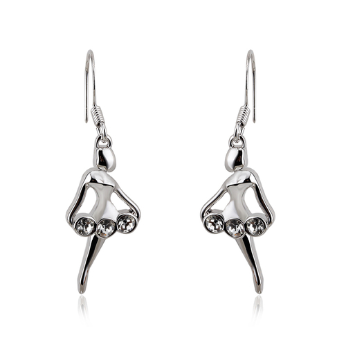 Aretes Bailarinas Swarovski Blanco
