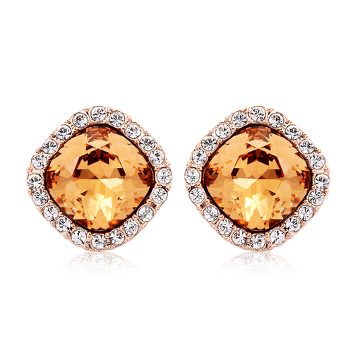 Hermosos Aretes con Baño de Oro Rosa 18K