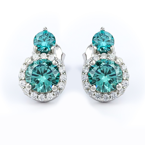 Aretes con Piedras de Alejandrita Cambian de Color en Plata de Ley