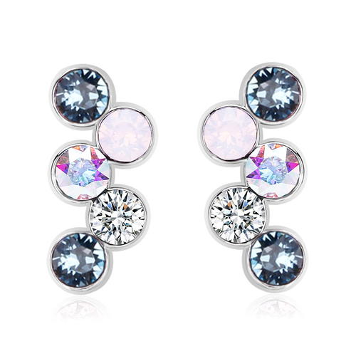 Aretes de Cristal Swarovski Color Negro en Forma de Círculos