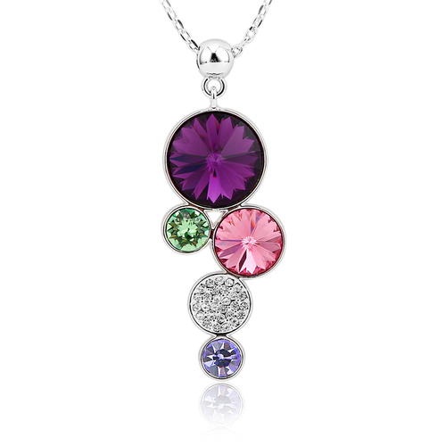Collar Amatista de Círculos con Cristales Swarovski