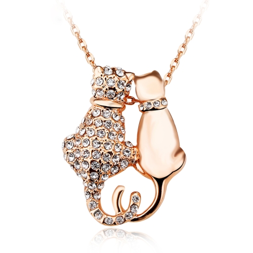 Collar de Dos Gatos Con Swarovski