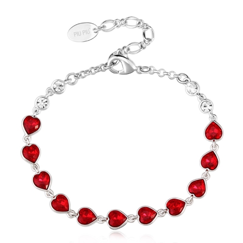 Pulsera de Swarovski con Corazones Rojos