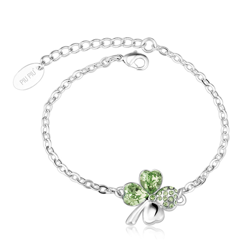 Pulsera de Swarovski con Trébol color Peridoto