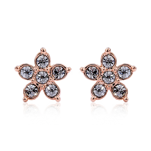 Rose Gold Plated Swarovski Star Earrings