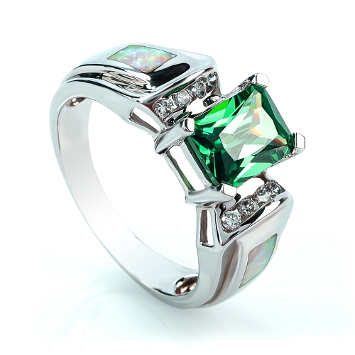 Anillo de Alejandrita Bicolor con Ópalo en Plata .925