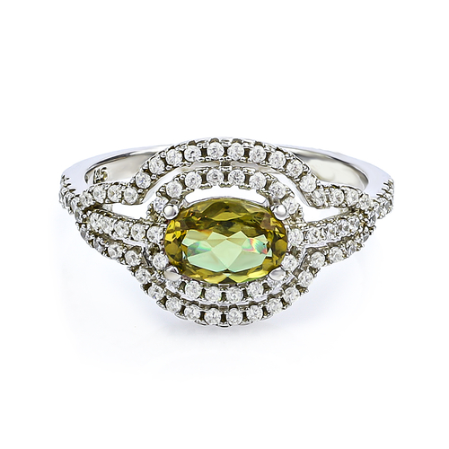 Anillo de Plata Fina .925 con Zultanita Bicolor