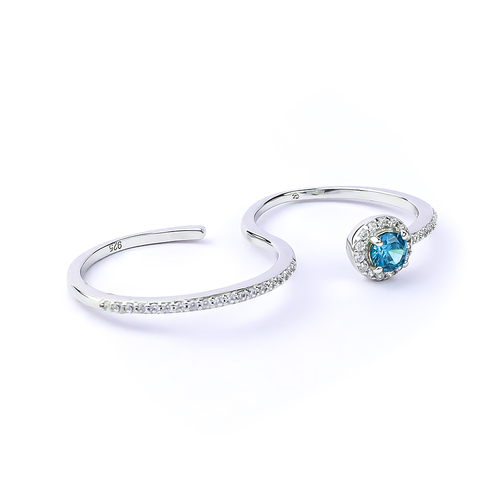 Doble Anillo Alejandrita Con Plata Solido