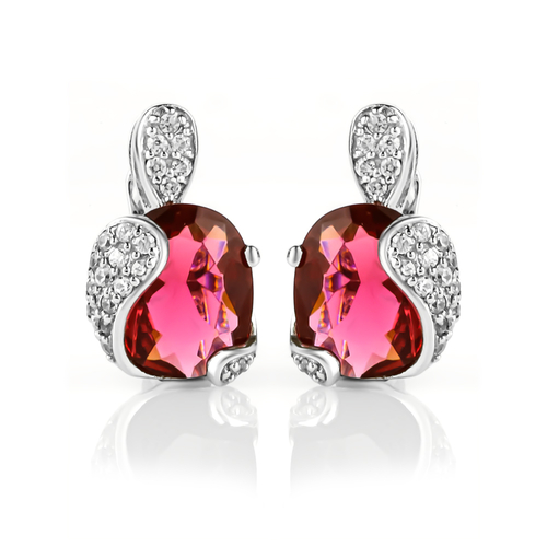 Aretes de Plata Fina .925 con Turmalina Rosa